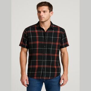 American Rag Black Plaid Button Down Shirt XXL